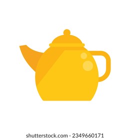 Tea pot icon flat vector. Cute room. Daily life isolated