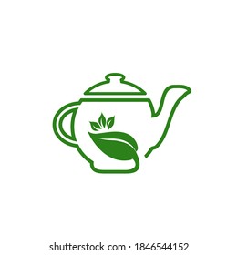 Tea pot icon logo design vector template