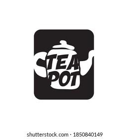 Tea pot icon logo design vector template