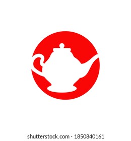 Tea pot icon logo design vector template