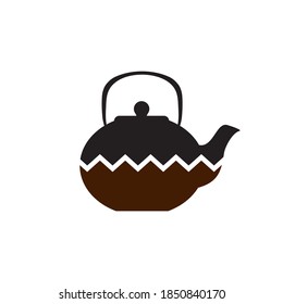 Tea pot icon logo design vector template