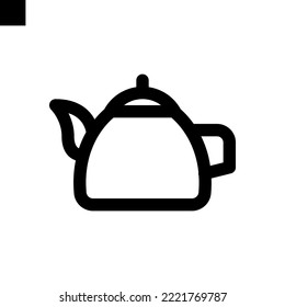 tea pot icon logo design line style