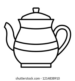Tea pot icon. Outline tea pot vector icon for web design isolated on white background