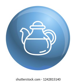 Tea pot icon. Outline tea pot vector icon for web design isolated on white background