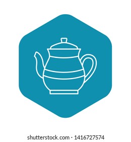 Tea pot icon. Outline tea pot vector icon for web design isolated on white background