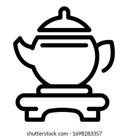 Tea pot icon. Outline tea pot vector icon for web design isolated on white background