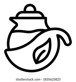 Tea pot icon. Outline tea pot vector icon for web design isolated on white background
