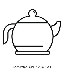 Tea pot icon. Outline tea pot vector icon for web design isolated on white background