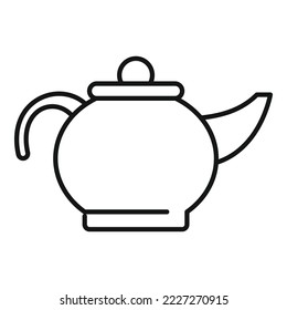 Tea pot icon outline vector. Hot drink. Morning food