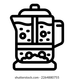Tea pot icon outline vector. Water boiler. Cup cooking