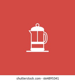 tea pot icon. sign design. red background