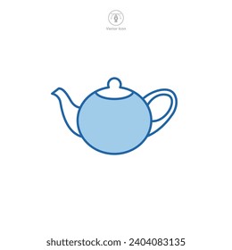 Tea Pot Icon symbol vector illustration isolated on white background