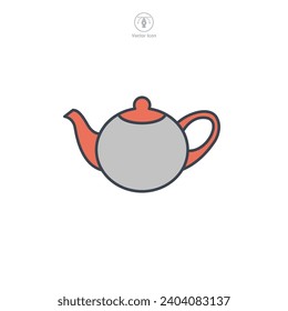 Tea Pot Icon symbol vector illustration isolated on white background
