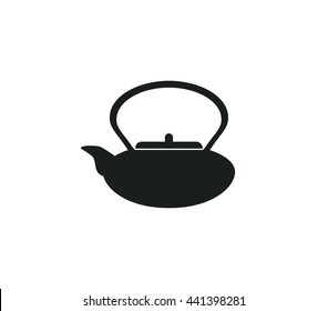 Tea pot icon.  Tea pot vector. Tea icon.  Chinese tea pot illustration.  Pot silhouette  vector. 