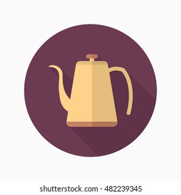 Tea pot icon , Vector flat long shadow design.