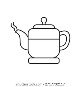 Icono de la olla de té con el Vector de fondo blanco