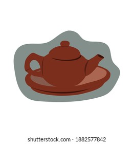 tea pot isolated vector illustration icon,sticker,etc retro style