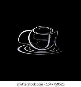 Tea Pot Letter H logo. Creative design concept tea pot line shape with letter H for restaurant, cafe, brand identity