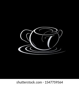 Tea Pot Letter O logo. Creative design concept tea pot line shape with letter O for restaurant, cafe, brand identity