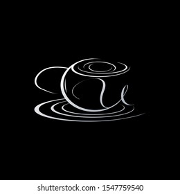 Tea Pot Letter U logo. Creative design concept tea pot line shape with letter U for restaurant, cafe, brand identity
