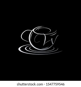 Tea Pot Letter W logo. Creative design concept tea pot line shape with letter W for restaurant, cafe, brand identity