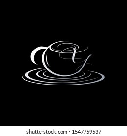 Tea Pot Letter Y  logo. Creative design concept tea pot line shape with letter Y for restaurant, cafe, brand identity