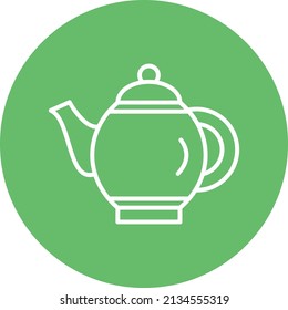 Tea Pot line circle icon vector image. Can also be used for web apps, mobile apps and print media.