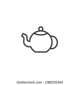 Tea pot line icon. linear style sign for mobile concept and web design. Kettle for coffee, teapot outline vector icon. Symbol, logo illustration. Pixel perfect vector graphics