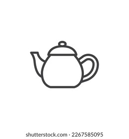 Tea pot line icon. linear style sign for mobile concept and web design. Tea Kettle outline vector icon. Symbol, logo illustration. Vector graphics