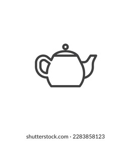 Icono de la línea de olla de té. signo de estilo lineal para concepto móvil y diseño web. icono del vector de contorno del recipiente de té. Símbolo, ilustración del logotipo. Gráficos vectoriales
