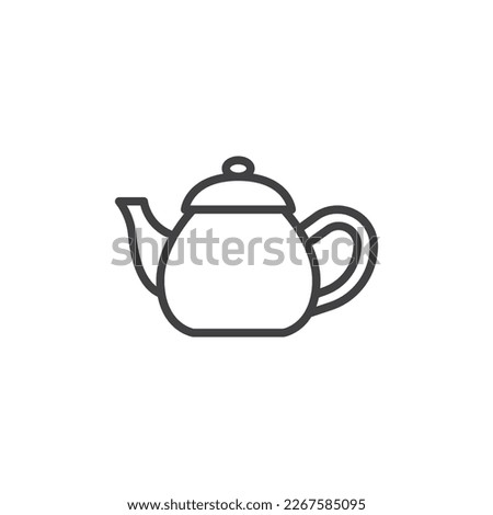 Tea pot line icon. linear style sign for mobile concept and web design. Tea Kettle outline vector icon. Symbol, logo illustration. Vector graphics