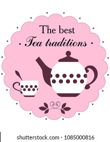 Tea pot. Menu for restaurant, cafe, bar, tea-house. vector illustration