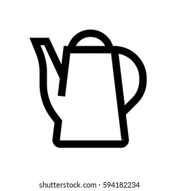 Tea pot mini line, icon, background and graphic. The icon is black and white, linear  flat, vector, pixel perfect, minimal, suitable for web and print. 