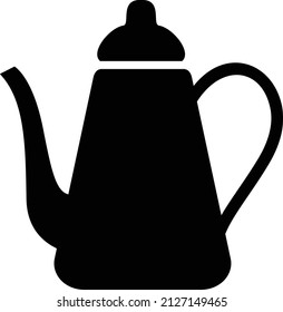 Tea pot object simple black vector design illustration 