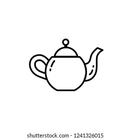 Tea pot outline icon. Vector illustration with editable stroke. For branding, coffee shop, restaurant, menu, banner, card.