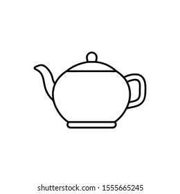 Tea pot outline icon. Vector illustration with editable stroke. For branding, coffee shop, restaurant, menu, banner, card.