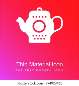 Tea pot red and pink gradient material white icon minimal design