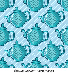 tea pot seamless pattern vector illustration 