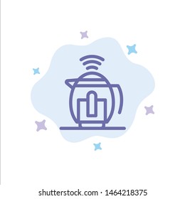 Tea, Pot, Service, Technology Blue Icon on Abstract Cloud Background. Vector Icon Template background
