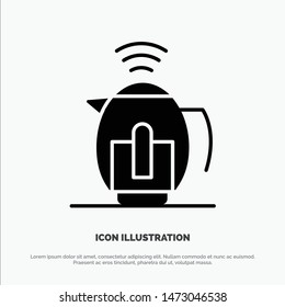 Tea, Pot, Service, Technology solid Glyph Icon vector