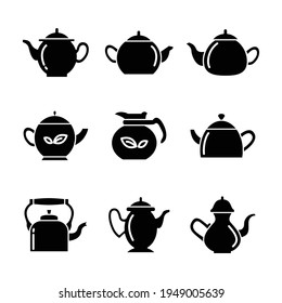 Tea Pot Set Symbol Vektorzeichen und Symbole.