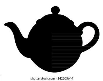 Tea Pot Silhouette Vector