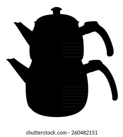 tea pot silhouette vector 
