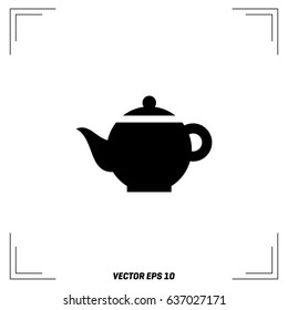 tea pot silhouette vector