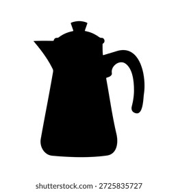 Diseño plano de la ilustración del Vector de la silueta de la olla de té.
