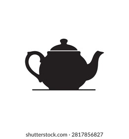 Tea pot silhouette vector flat illustration design.
