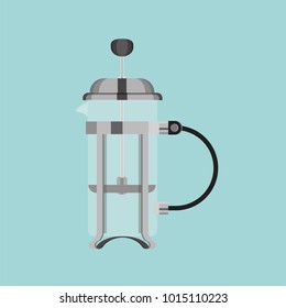 Tea pot, teapot glass, kettle, brewing, transparent, electric vector illustration symbol icon object