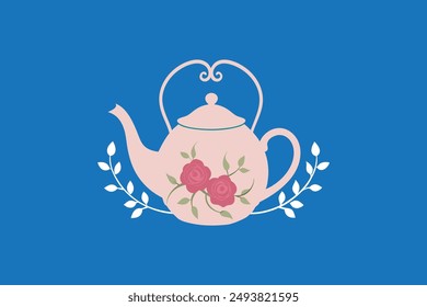 Tea pot vector art illustration 