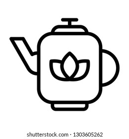 Tea pot vector, Chinese lunar new year line style icon