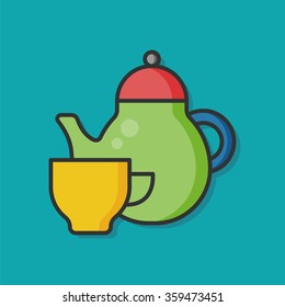 tea pot vector icon